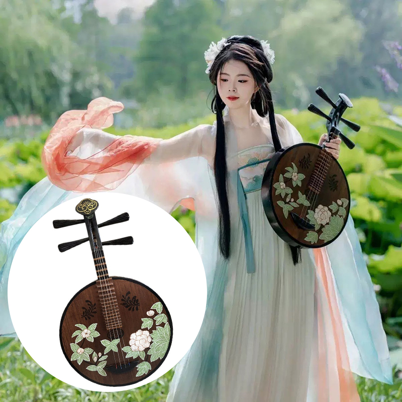 Musical Instrument Painting - 단단한 나무 피파 중국 전통 그림